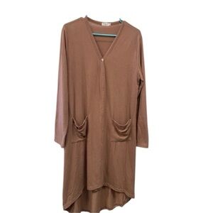 Nag goo large long cardigan long sleeve women’s sweater in rust